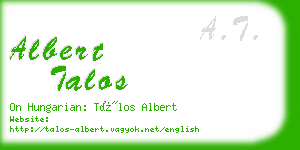 albert talos business card
